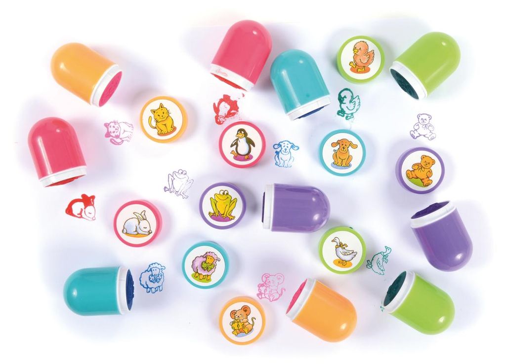 EDUPLAY 130234 Razítko se zvířátky, plast, Ø 2,9 x 4,5 cm, Obrázek produktu 