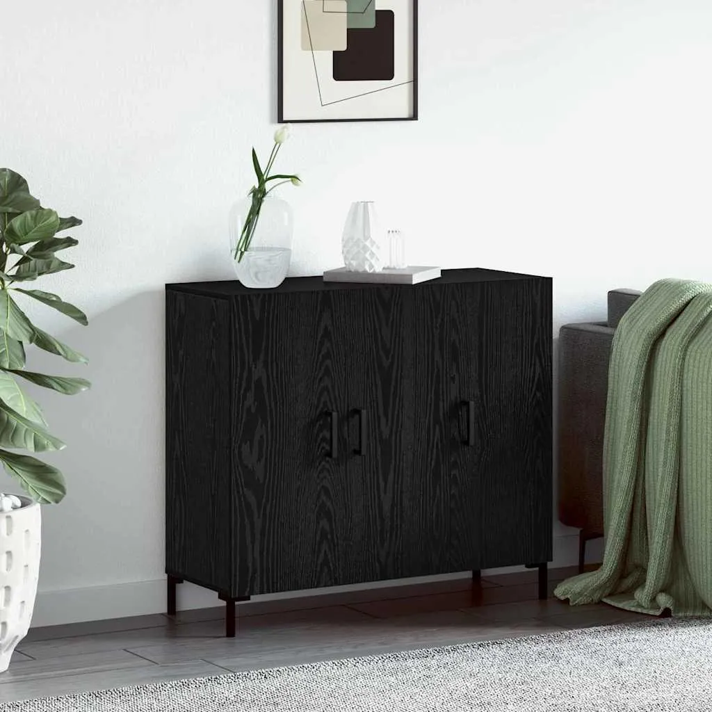 Credenza Bassa Nera vidaXL 90cm | Mobile Dispensa Multifunzione