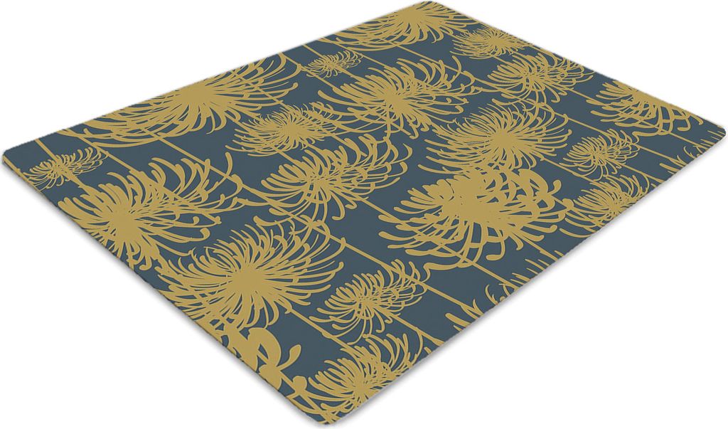Stuhlunterlage Bürostuhlunterlage 120 cm x 90 cm Bodenmatte Bürostuhlunterlage - Goldene Blumen