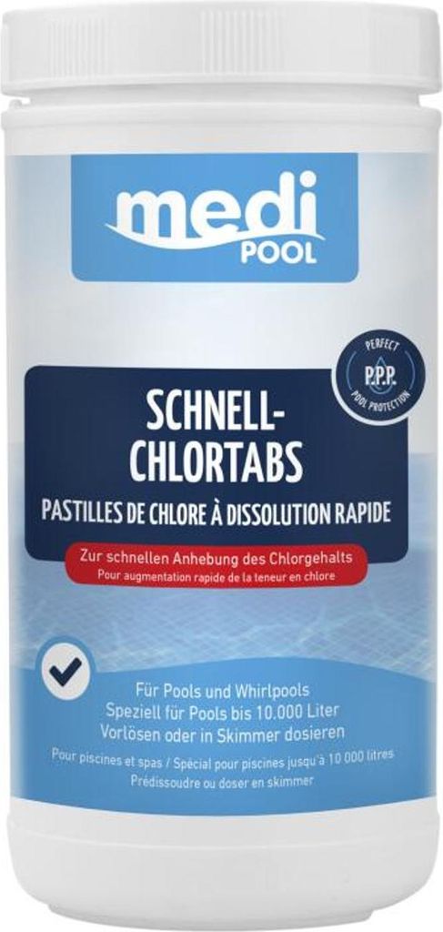 1kg Medipool Schnell-Chlortabs Chlortabletten Poolzubehör Produktbild 