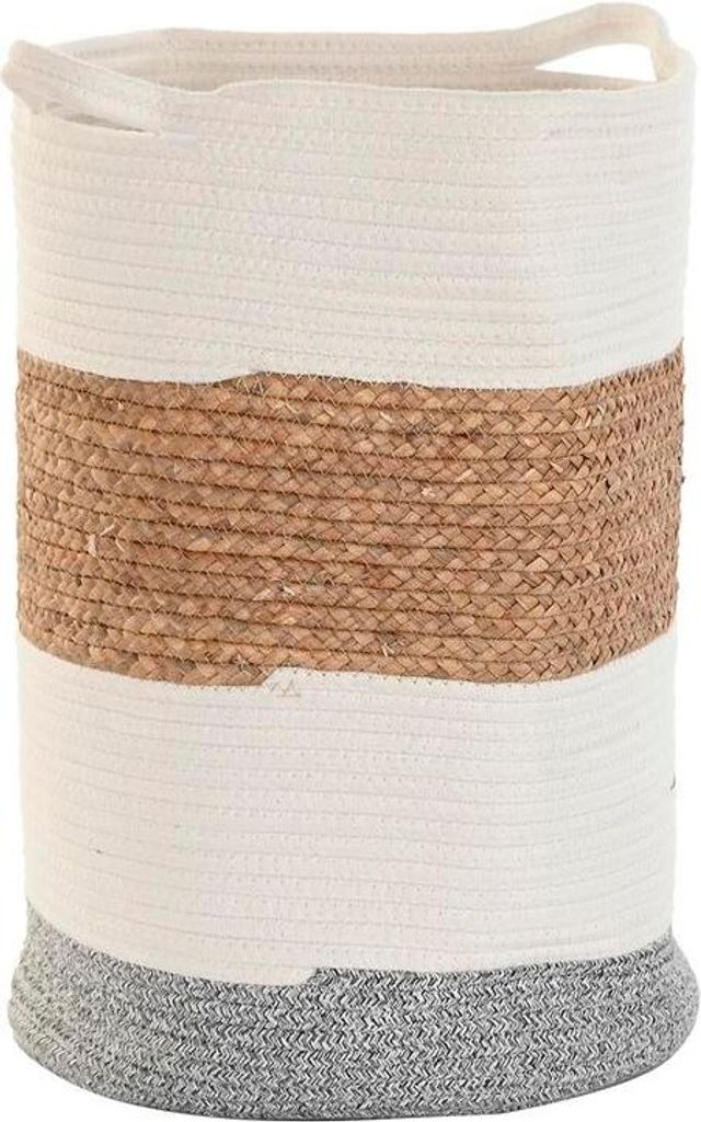 Dekorativer Korb DKD Home Decor Weiß Naturfaser