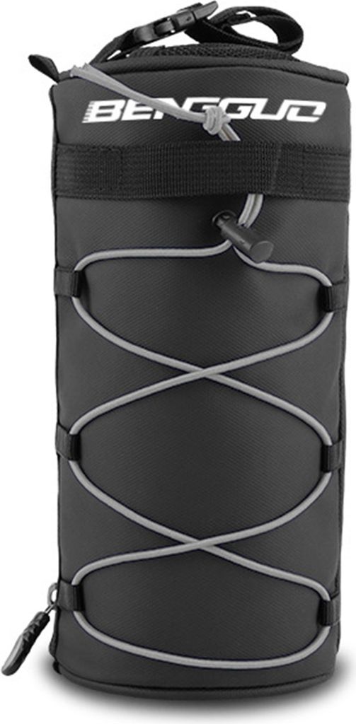 2,5-l-Fahrradlenkertasche mit Reißverschluss, große Kapazität, seitliche Netztaschen, wasserdicht, einfach zu installieren, Aufbewahrungstasche ...