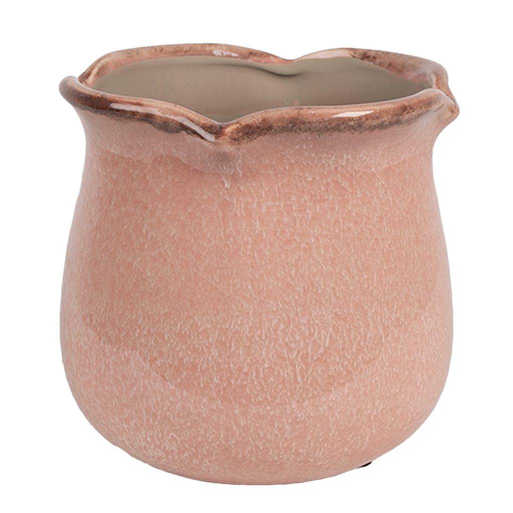 Clayre & Eef Innenblumentopf Ø 16x15 cm Rosa Keramik