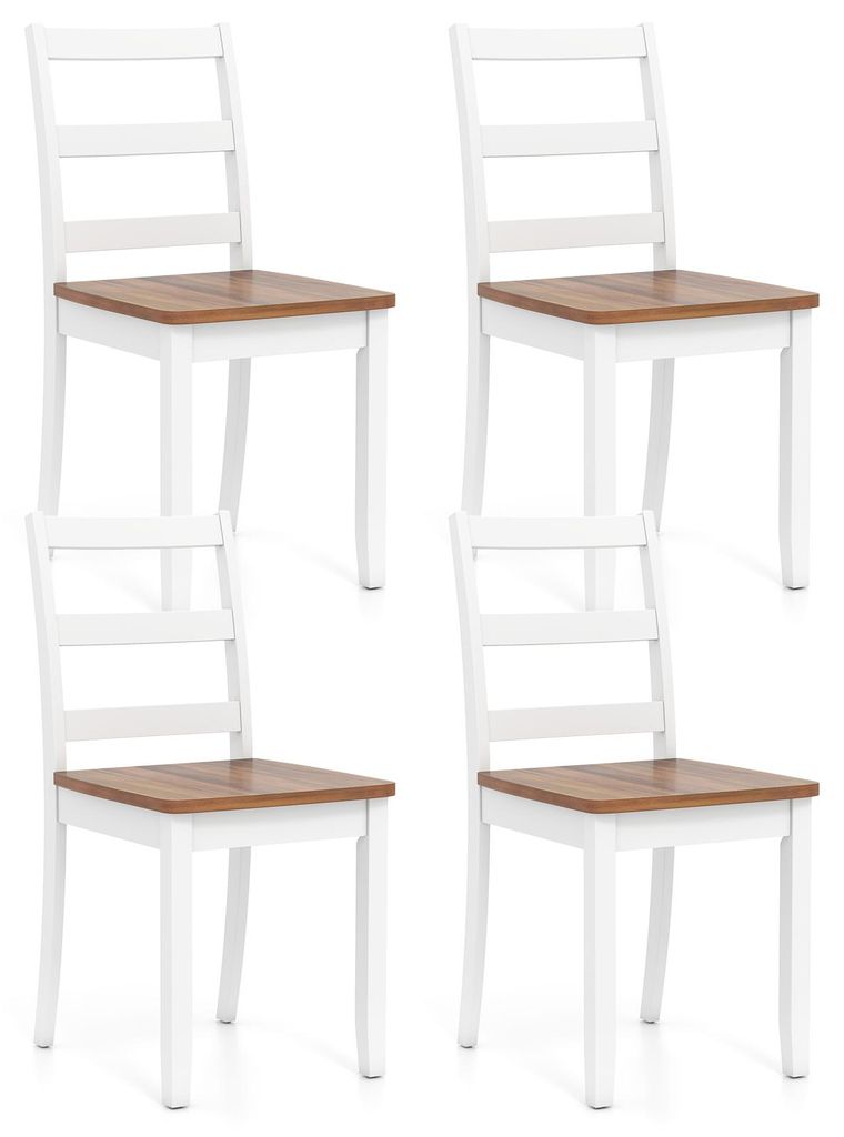 Set di 4 sedie da pranzo COSTWAY, sedie da cucina in legno, Immagine del prodotto 