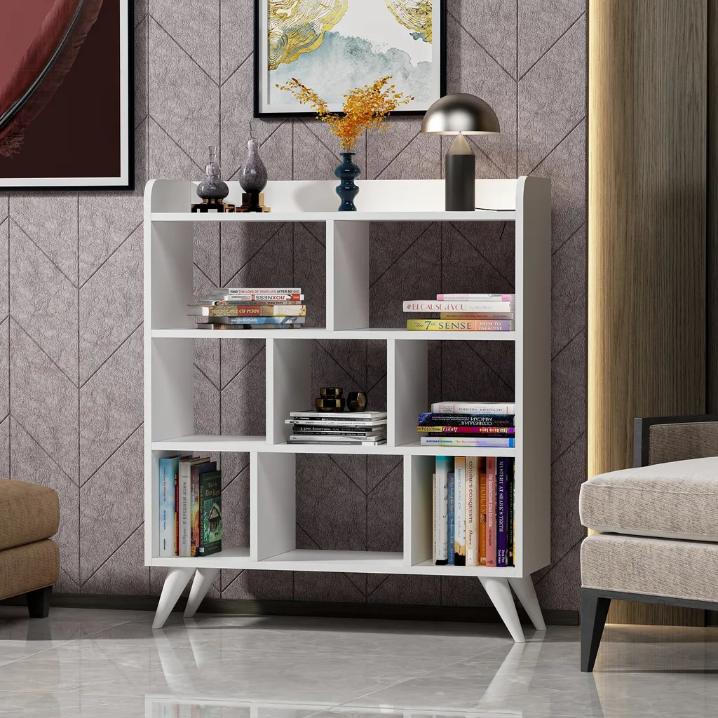 Étagère de rangement blanche Floride Skye Decor pour livres et déco