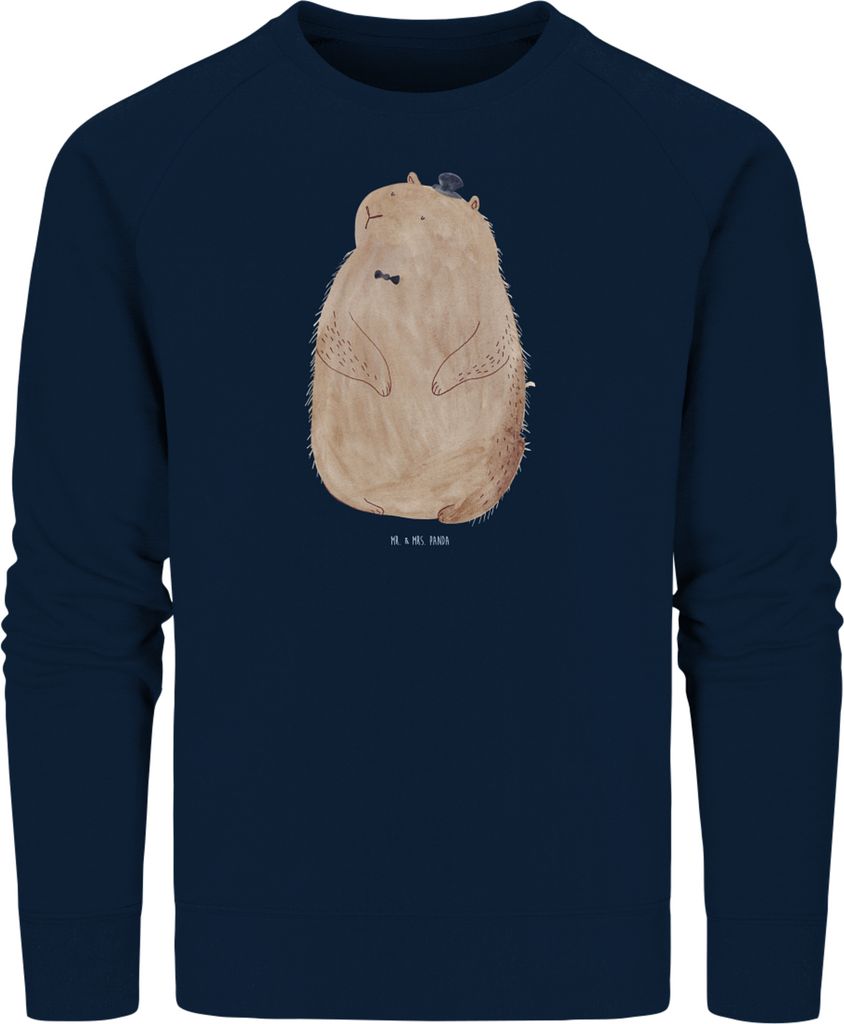 Mr. & Mrs. Panda Baumwoll Sweatshirt Murmeltier Größe S - French Navy - Geschenk, Fröhlichkeit, Freundlichkeit, Lustige Sprüche, Respekt, Bio P...