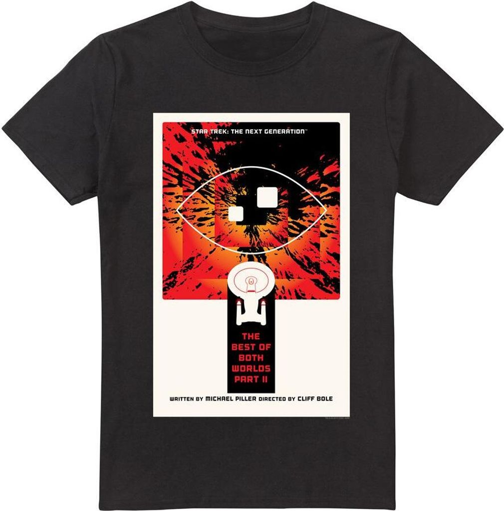 Star Trek - "The Next Generation Season 4 Episode 1" T-Shirt für Herren TV14103 (S) (Schwarz)
