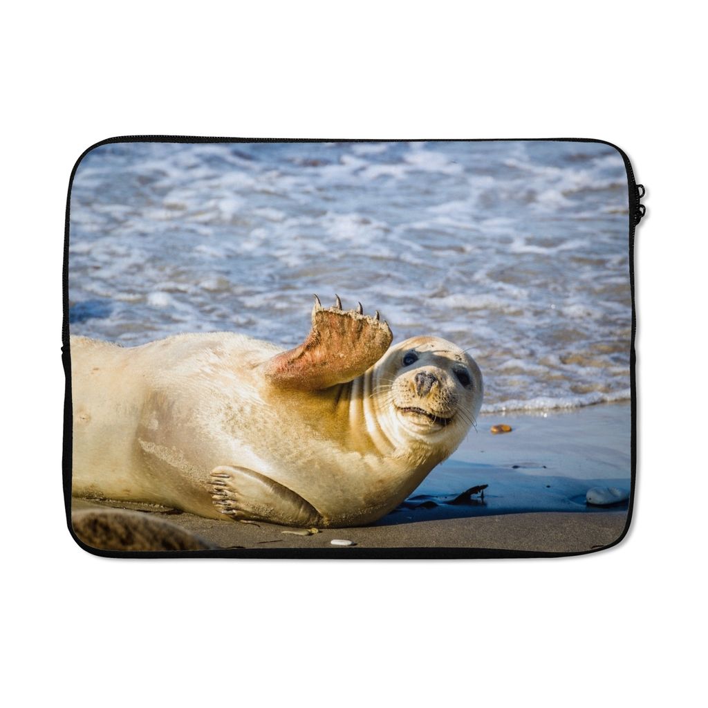 MuchoWow Laptop Hülle 14 ZollRobbe - Lustig - Schaukel - Kinder - Jungen - Mädchen - Kind Laptoptasche - Laptoptasche - Stoßsicher - Schutzhaube