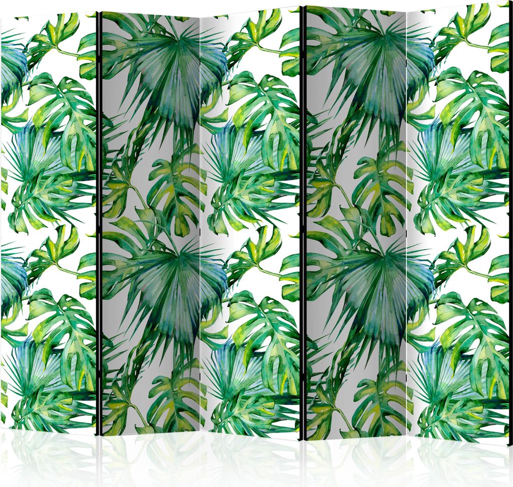 Akusticher Raumteiler Blätter Foto Paravent 225x172 cm beidseitig auf Vlies-Leinwand bedruckt Akustikschaum Trennwand Spanische Wand Sichtschutz H...
