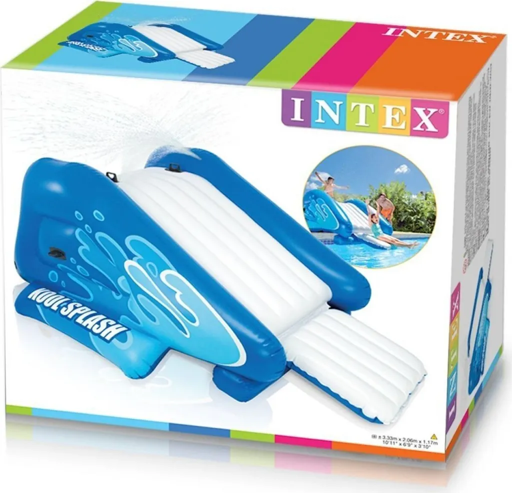 INTEX Aire de Jeux Gonflable Bassin et Toboggan Arc en Ciel & Jeu d'eau