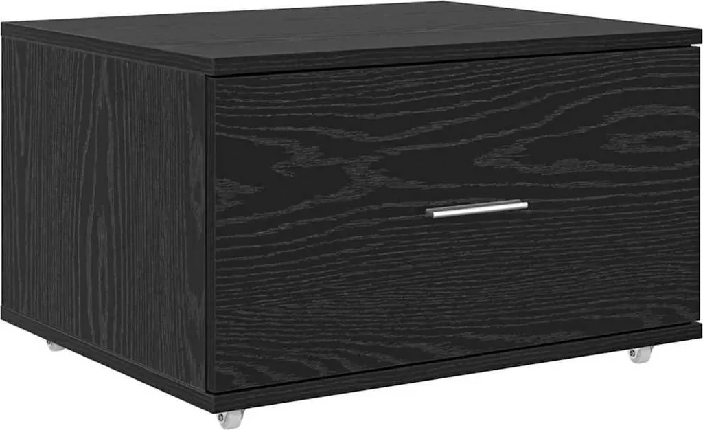 Cassettiera Ufficio con Ruote Rovere Nero 55x45x31 | Offerta Online