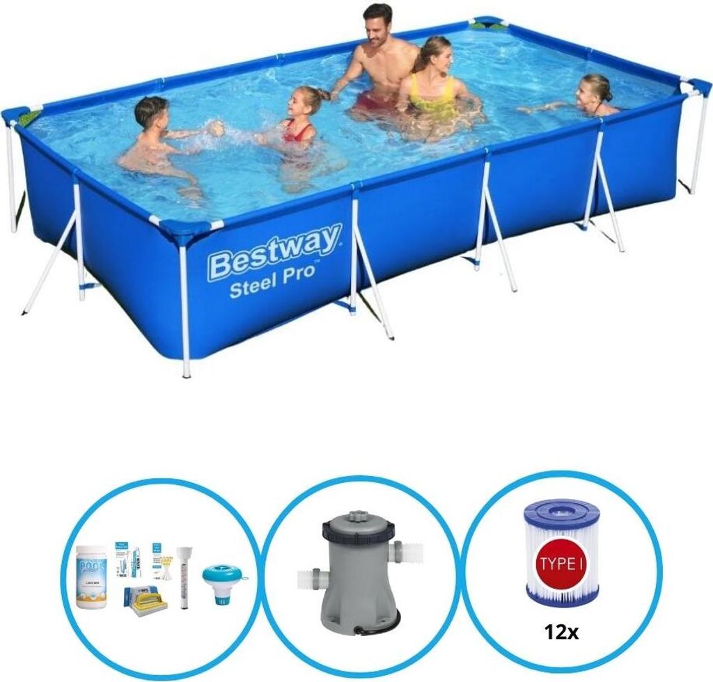Bestway Pool Steel Pro - Pool Bundel - 400x211x81 cm