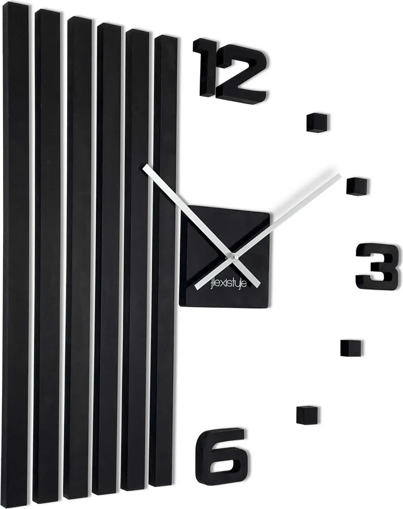 Grande horloge murale design 60 cm FlexiStyle Lamele z230 décorative