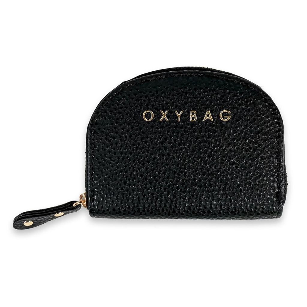 Frauenbrieftasche nur Leder schwarz