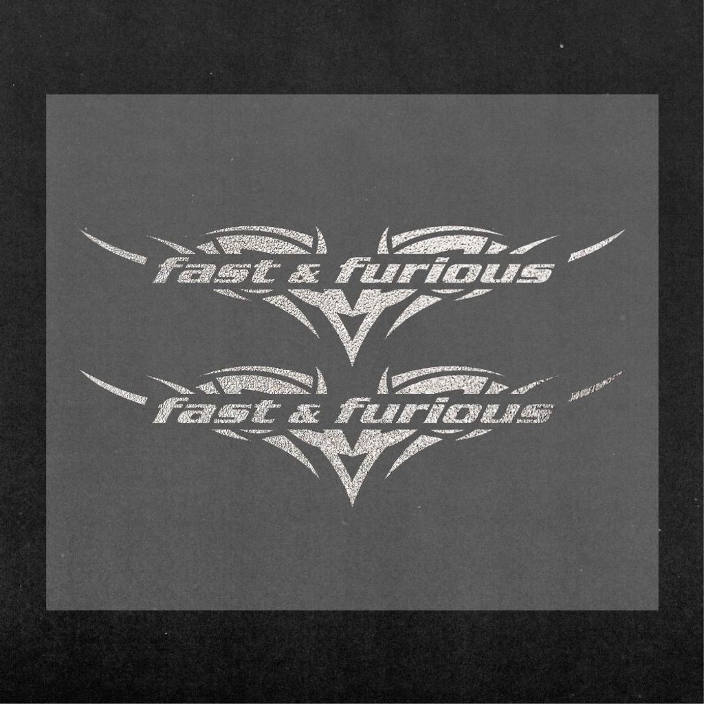 Sticker Aufkleber Fast & Furious Silber 14 x 16 cm