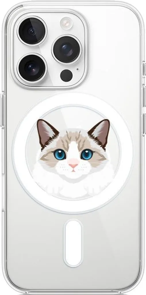 Custodia Trasparente iPhone 14 Pro Gatto Birmano MagSafe Silicone - 1