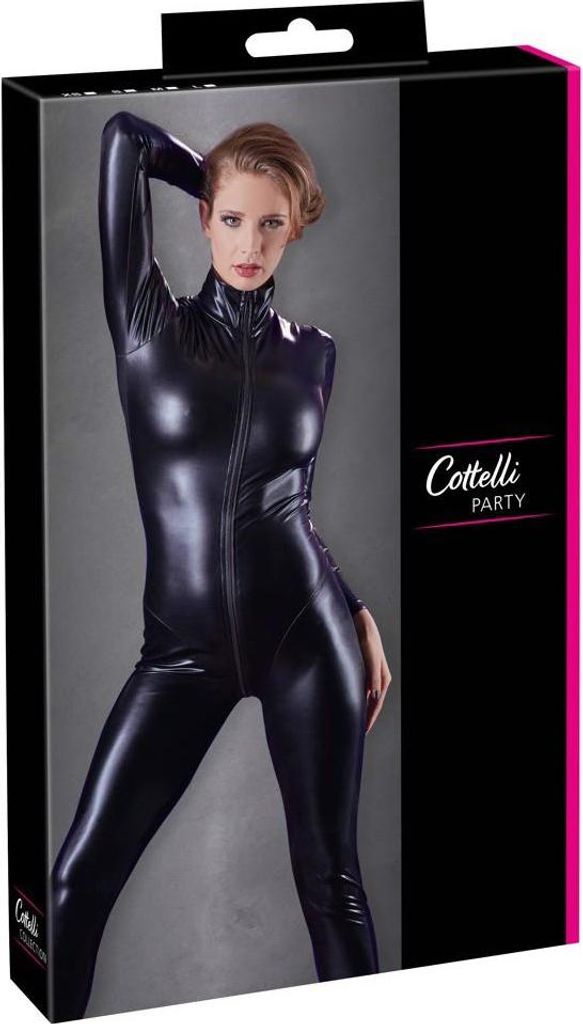 Cottelli PARTY - y matný dlouhý oblek s límečkem černý L Obrázek produktu 