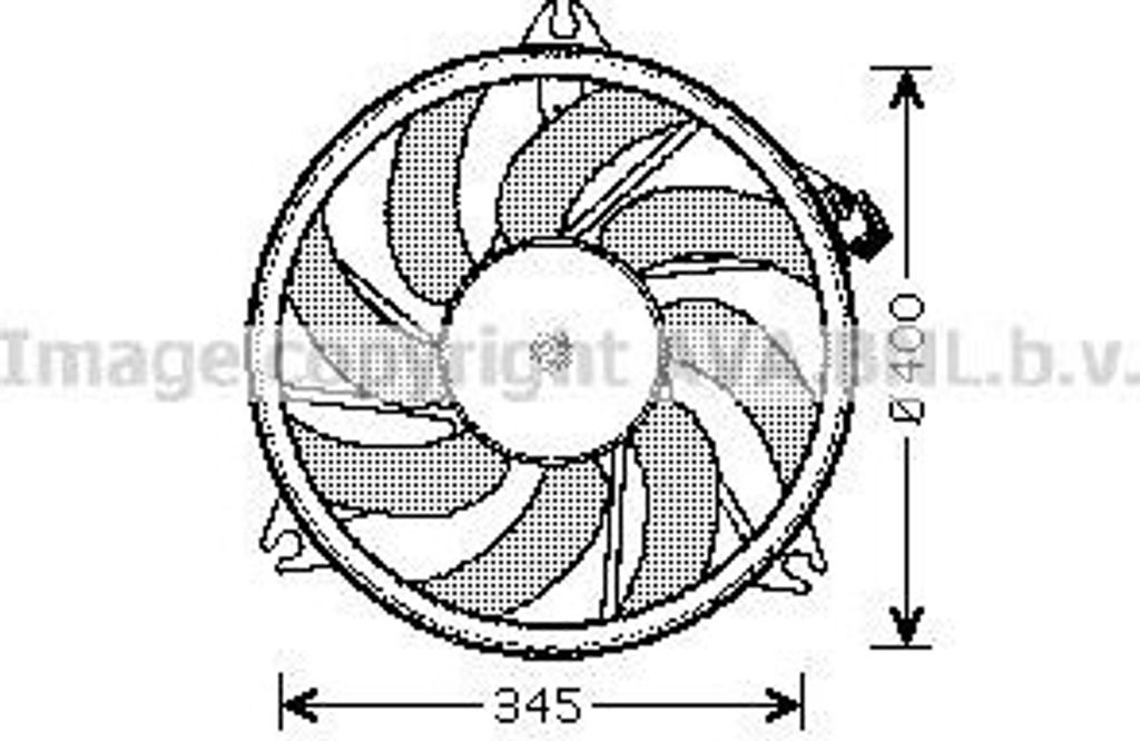 PRASCO PE7520 - OE 125391 Kühlerlüfter für 206 CC (2D), 206 (2A/C), 206 SW (2E/K)