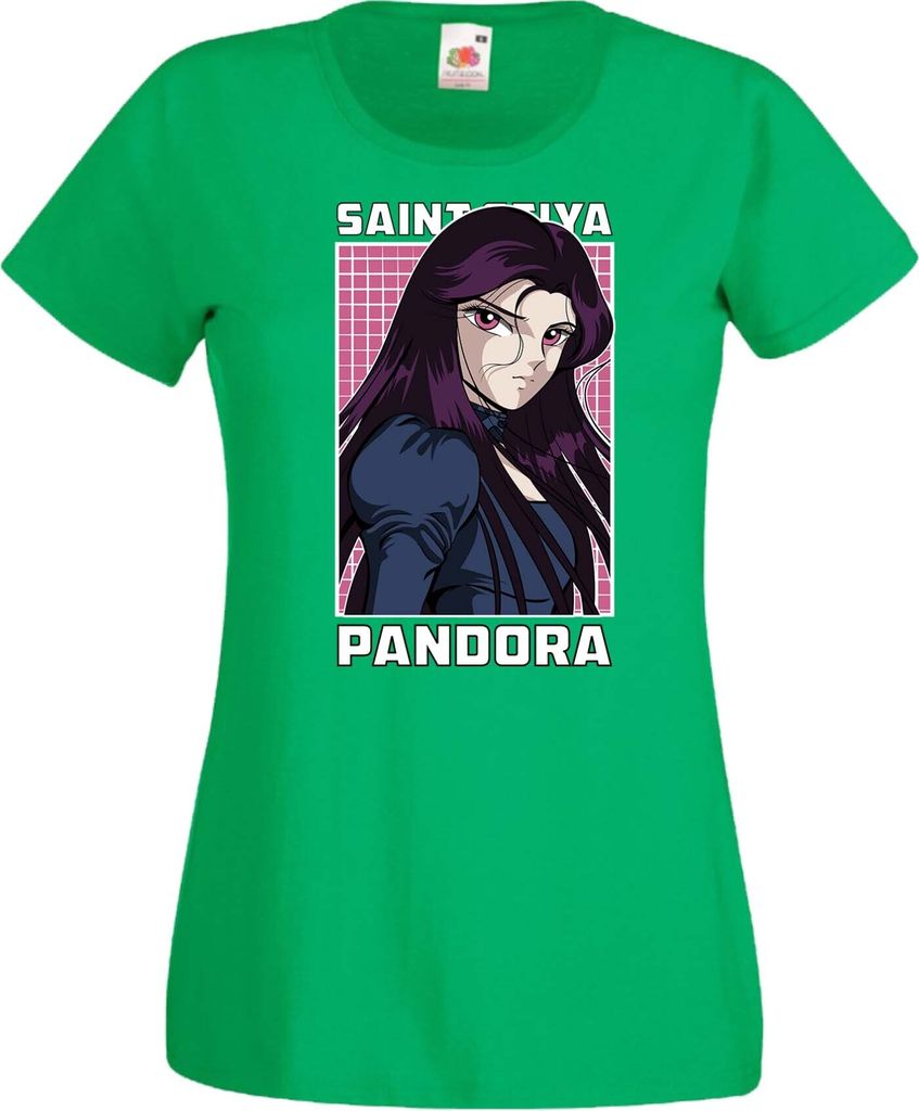 Damen T-Shirt Anime Manga Saint Anime Seiya Pandora, Lady XL / Grün