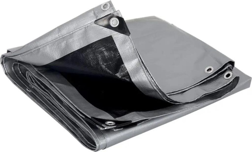 Abdeckplane Gewebeplane - PE Plane - 3 x 6 m - Schwer 280 g/m² - Wasserabweisend - UV-beständig - Metallösen alle 50 cm - Dunkelgrau