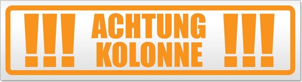 Achtung Kolonne Magnetschild Schild magnetisch