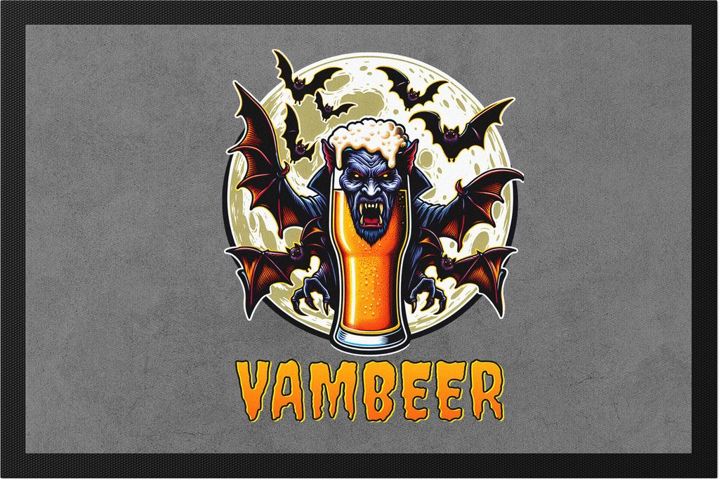 Vambeer Fußmatte Halloween Vampir Bier Fledermaus Party Deko für Hausparty und Büro