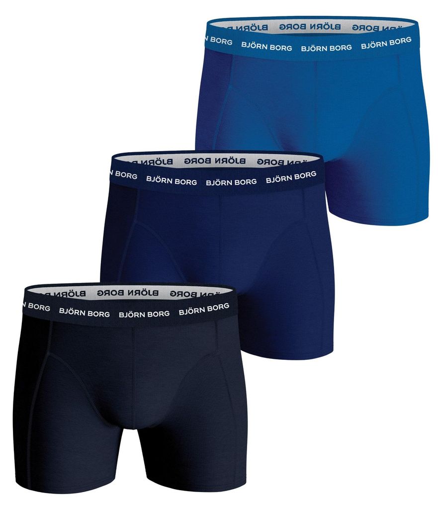 Bjorn Borg boxershorts Essential (3-pack), heren boxers normale lengte, drie tinten blauw