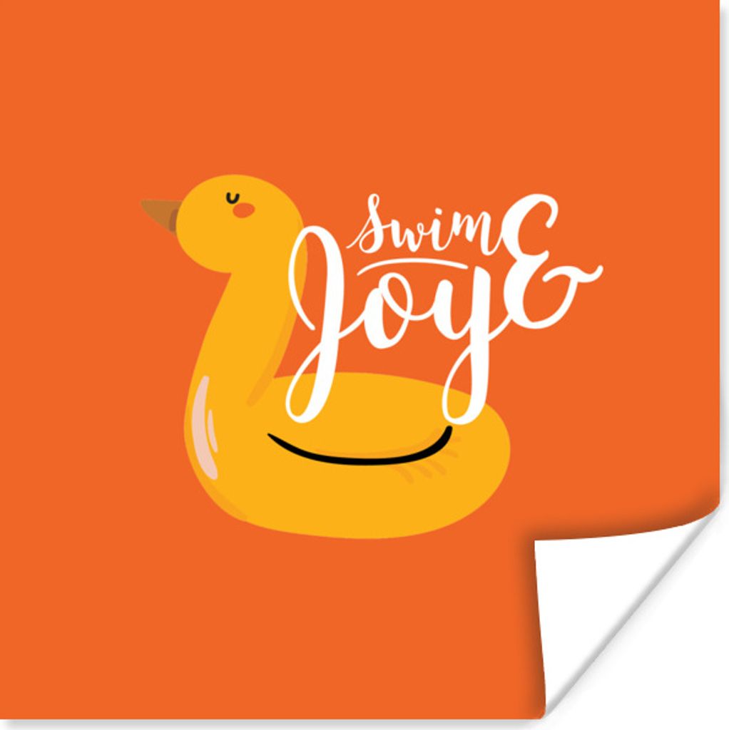 MuchoWow Poster Sommer - Gelb - Schwimmband 100x100 cm - Babyzimmer