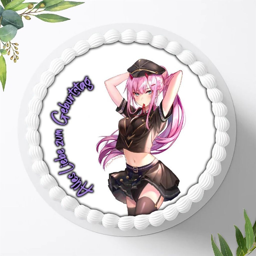Für die Geburtstags Torte ein Tortenaufleger, Zuckerbild mit dem Motiv: Anime Manga, Essbares Foto für Torten, Fondant, Ø 20cm, 0871w