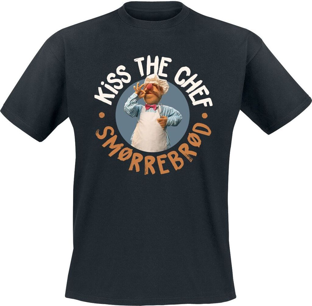 The Muppets T-Shirt Herren Kiss The Chef - Smorrebrod schwarz M