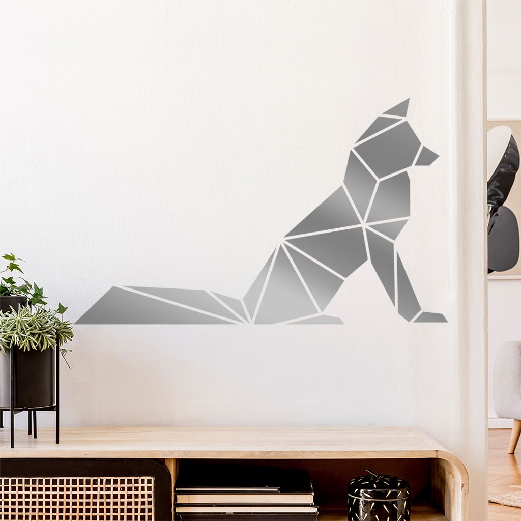Papierfalten Fuchs Wandtattoo Wandaufkleber Wall Sticker - Dekoration, Küche, Wohnzimmer, Schlafzimmer, Badezimmer