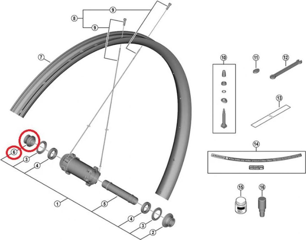 SHIMANO Achskappe f.HB-M9210-B, links Ersatzteil für Vorderradnabe