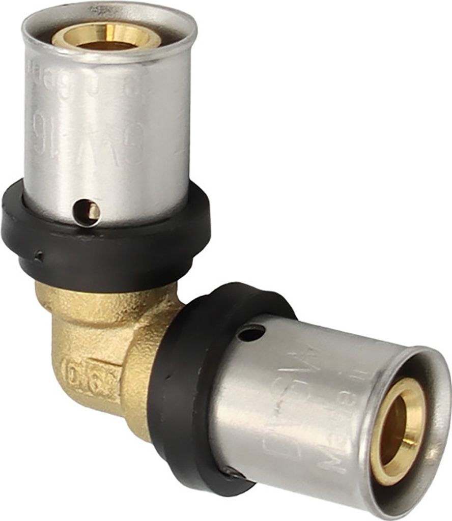 Pipetec Pressfitting Winkel 16x2 mm 90° TH Kontur Alu Mehrschicht Verbundrohr