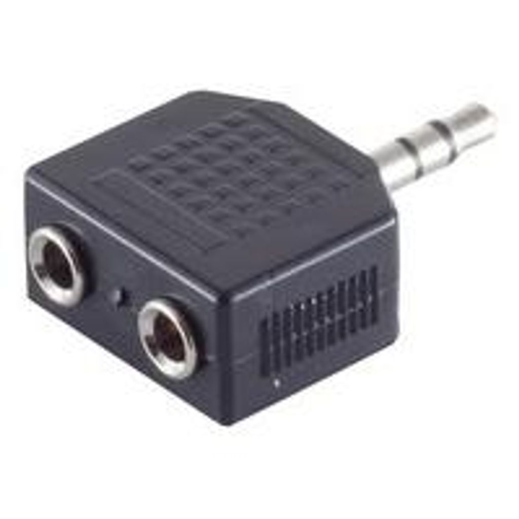 Audioadapter, 3,5 mm jackplug - 2 x 3,5 mm jackpluggen Productafbeelding 