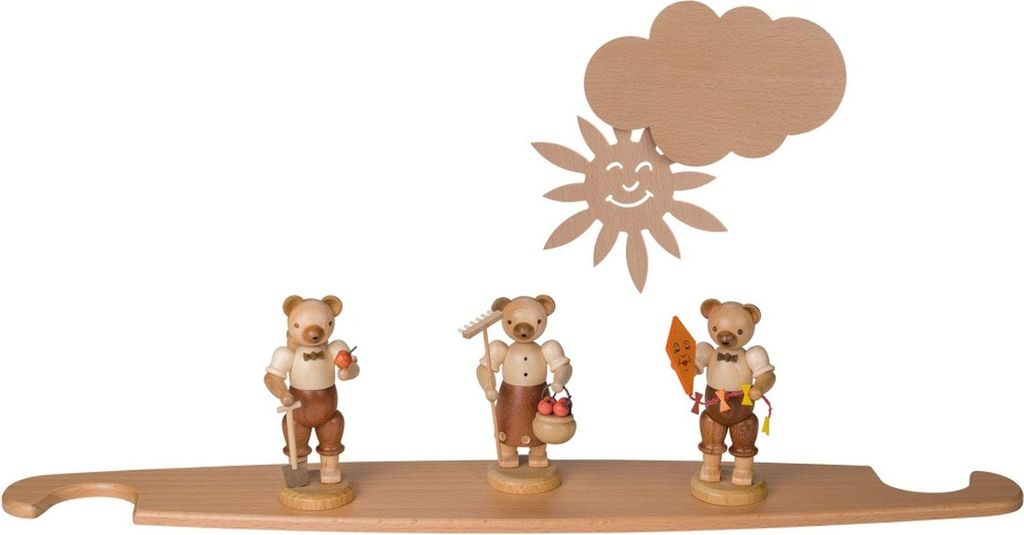 Motivplattform Bären natur für Moderne Lichterspitze (49x12cm) von Müller Kleinkunst