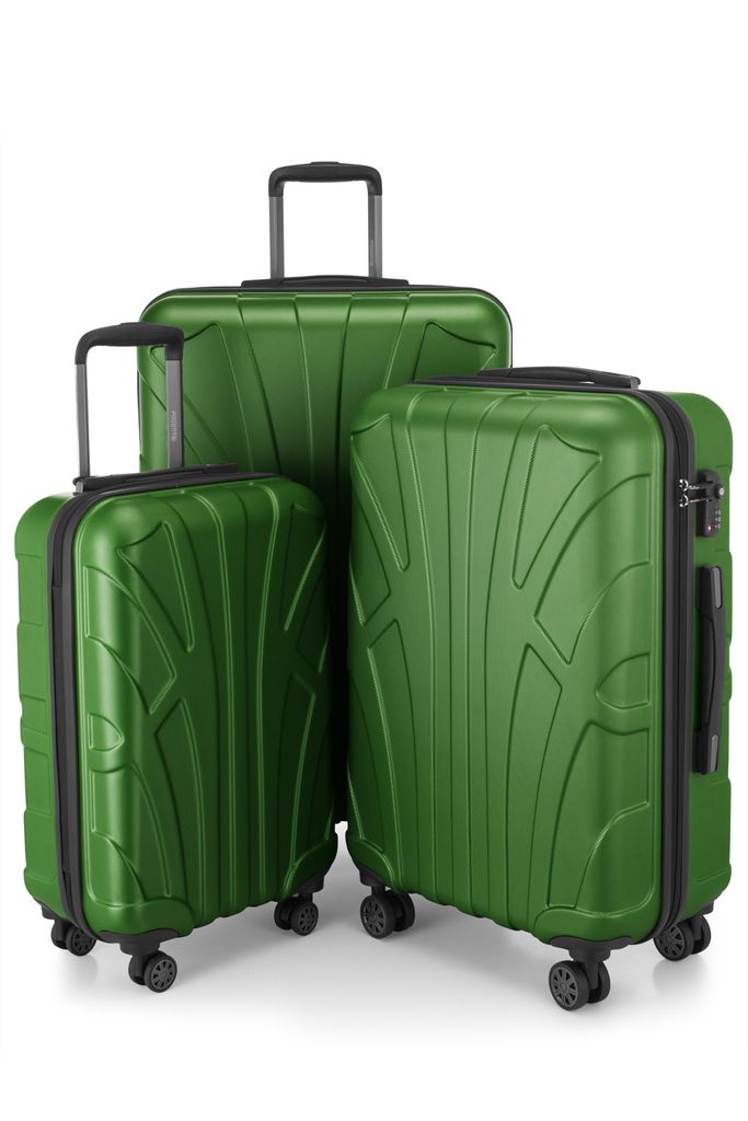 Suitline - 3er Kofferset Rollkoffer Hartschalenkoffer 4 Rollen Handgepäck-Trolley und Aufgabegepäck Koffer erweiterbar Travel Luggage Gepäck Set...