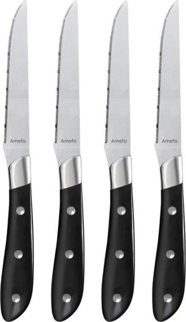 4er Set schwarze Steakmesser - Achille - Amefa