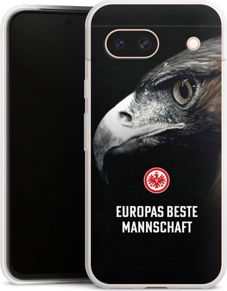 DeinDesign Slim Hülle für Google Pixel 8a Silikon Case Ultra Dünn Handyhülle Europameisterschaft Eintracht Frankfurt Offizielles Lizenzprodukt
