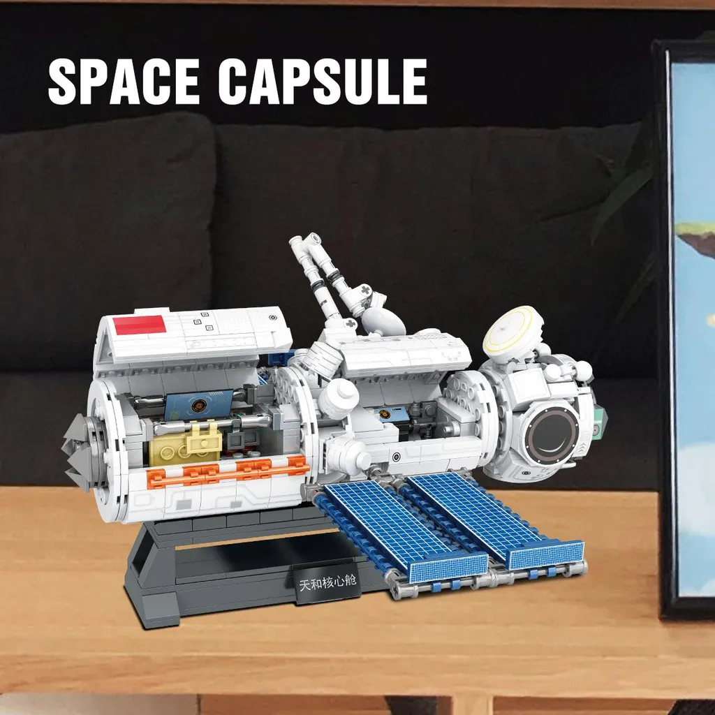 Station Spatiale Kit de Construction 895 Pièces avec Figurines Astronautes