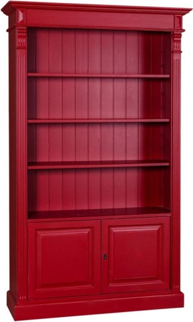 Casa Padrino Landhaus Bücherschrank B 109 x H 210 cm Bücherregal Regal Schrank - Art Deco Jugendstil Hotel Massivholz Möbel