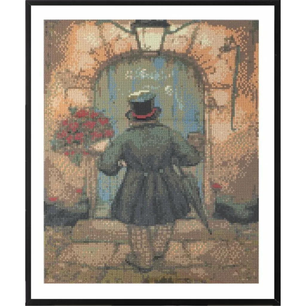Kit Broderie Diamant Anton Pieck l'Homme aux Roses Tableau 40x50cm