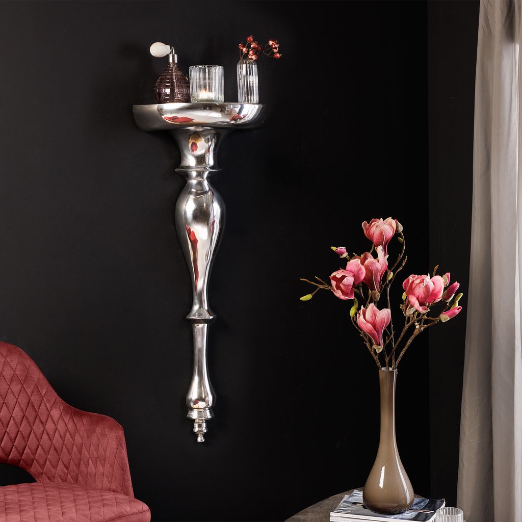 riess-ambiente Barocke Wandkonsole SCALA 80cm silber Produktbild 