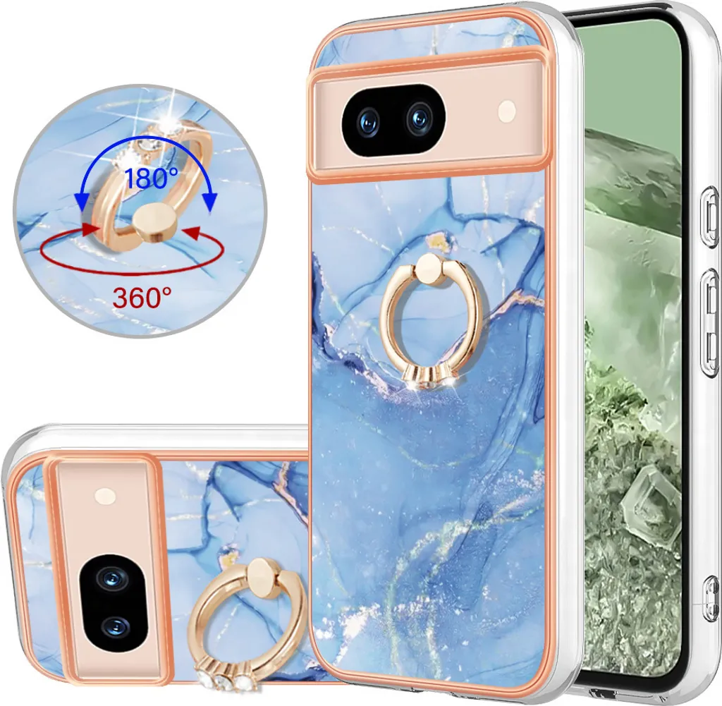 Custodia Silicone Google Pixel 8A - Protezione Famiglia con Anello
