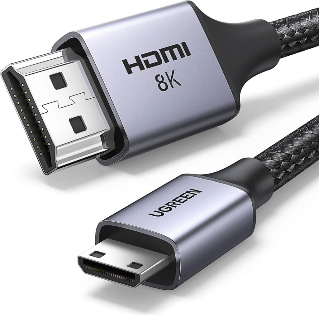 Kabel Ugreen HD163 15514 mini HDMI / HDMI 2.1 8K 1m - szary Zdjęcie produktu 