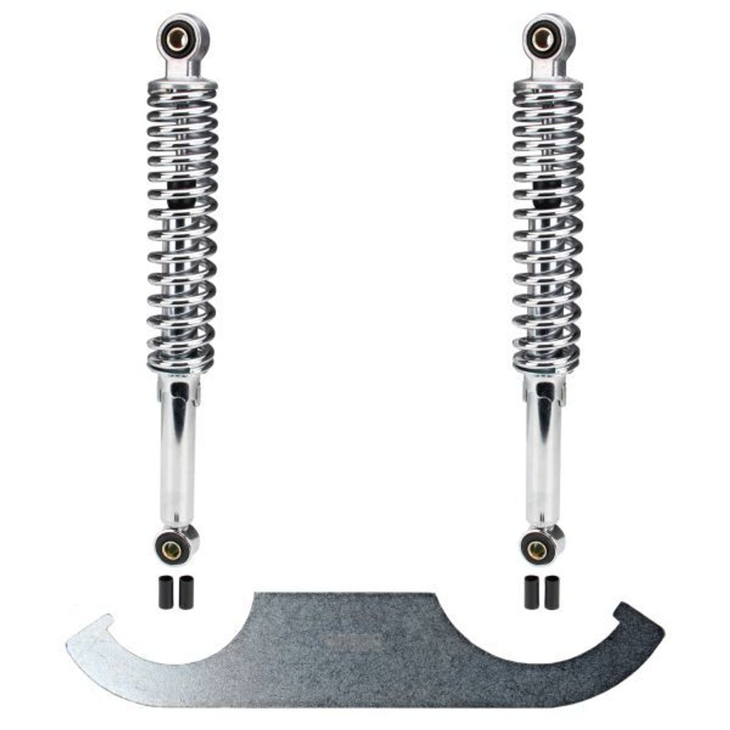 Stoßdämpfer Satz verchromt 360mm mit Einstellschlüssel für Mofa Moped Mokick