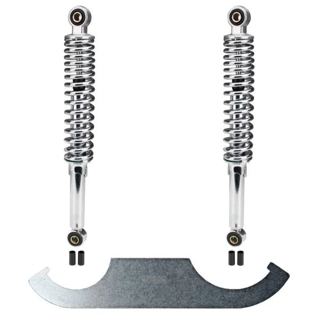 Paire de suspensions arrière 360mm chromées pour mobylette et Mokick