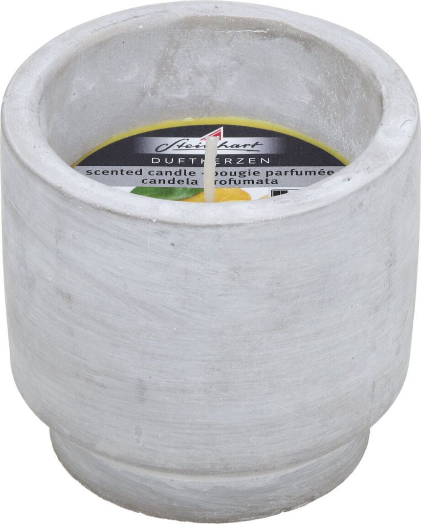 Citronella Kerze im Topf Cleo Gelb 72/79 mm