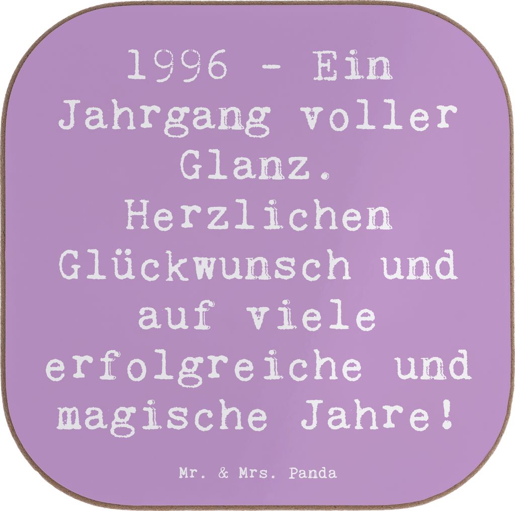 Mr. & Mrs. Panda Tassenuntersetzer Spruch 1996 Geburtstag - Lavendeltraum - Geschenk, liebevoll handgefertigt, Tischuntersetzer, besondere Anlässe...