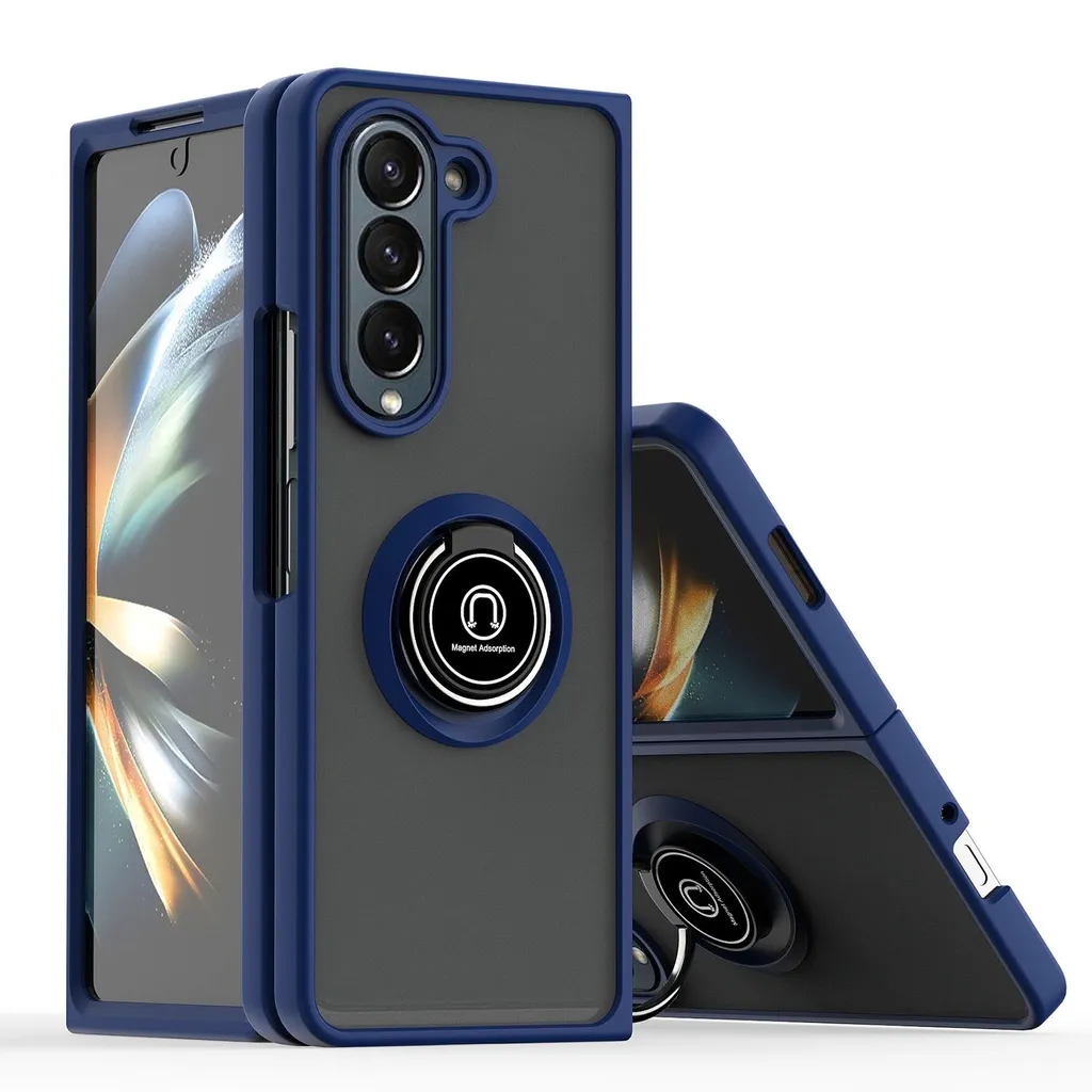 Cover Minimal Samsung Fold6 Blu Scuro - Shadow Design Hybrid