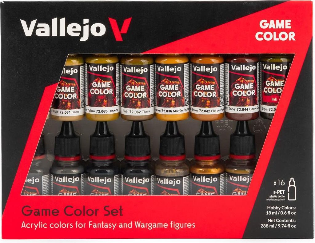 Vallejo New Game Color Set Leder und Metall Leather & Metal 16 Flaschen